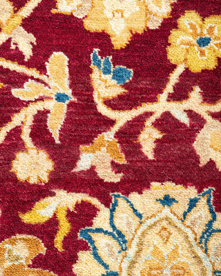 Traditional Mogul Red Wool Area Rug 6' 2" x 9' 2" - Solo Rugs