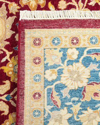 Traditional Mogul Red Wool Area Rug 6' 2" x 9' 2" - Solo Rugs