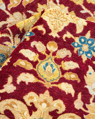 Traditional Mogul Red Wool Area Rug 6' 2" x 9' 2" - Solo Rugs