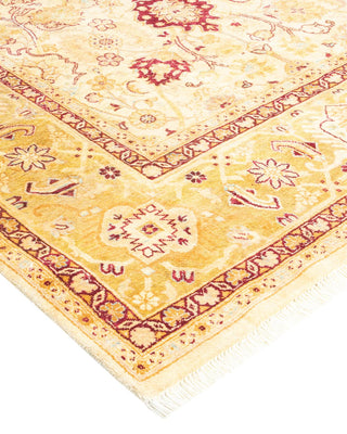 Traditional Mogul Ivory Wool Area Rug 6' 2" x 9' 3" - Solo Rugs