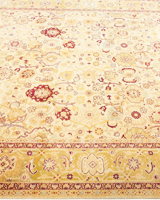 Traditional Mogul Ivory Wool Area Rug 6' 2" x 9' 3" - Solo Rugs