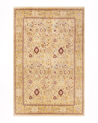 Traditional Mogul Ivory Wool Area Rug 6' 2" x 9' 3" - Solo Rugs