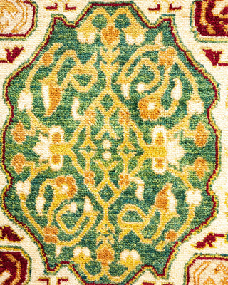 Traditional Mogul Ivory Wool Area Rug 6' 2" x 9' 3" - Solo Rugs