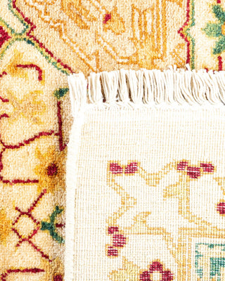Traditional Mogul Ivory Wool Area Rug 6' 2" x 9' 3" - Solo Rugs