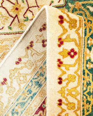 Traditional Mogul Ivory Wool Area Rug 6' 2" x 9' 3" - Solo Rugs