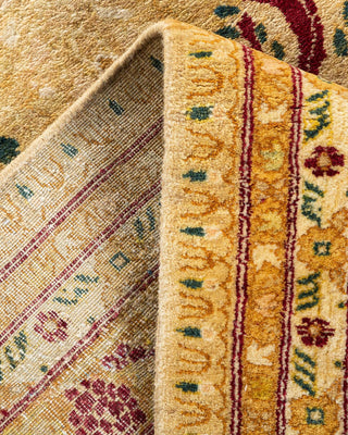 Traditional Mogul Yellow Wool Area Rug 6' 2" x 8' 10" - Solo Rugs