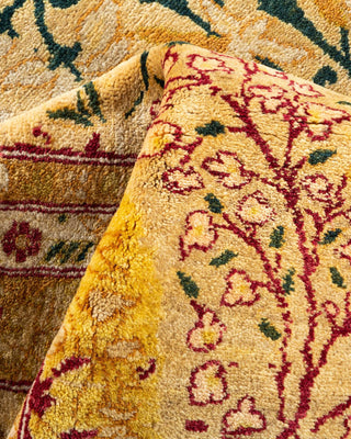 Traditional Mogul Yellow Wool Area Rug 6' 2" x 8' 10" - Solo Rugs