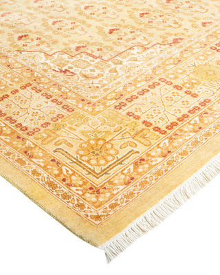 Traditional Mogul Ivory Wool Area Rug 6' 0" x 9' 4" - Solo Rugs