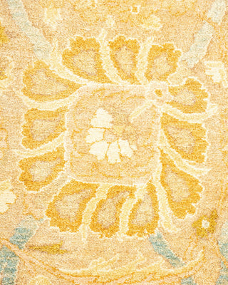 Traditional Mogul Yellow Wool Area Rug 6' 0" x 9' 8" - Solo Rugs