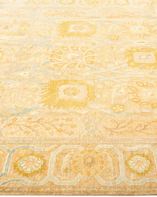 Traditional Mogul Yellow Wool Area Rug 6' 0" x 9' 8" - Solo Rugs