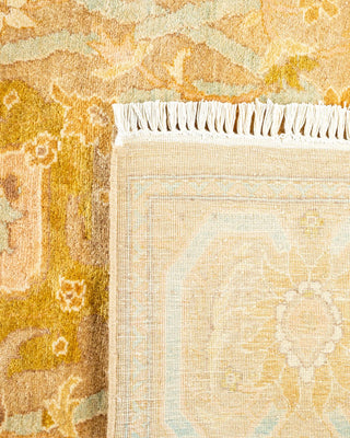 Traditional Mogul Yellow Wool Area Rug 6' 0" x 9' 8" - Solo Rugs