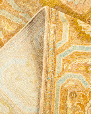 Traditional Mogul Yellow Wool Area Rug 6' 0" x 9' 8" - Solo Rugs