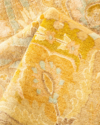 Traditional Mogul Yellow Wool Area Rug 6' 0" x 9' 8" - Solo Rugs