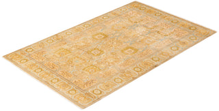 Traditional Mogul Yellow Wool Area Rug 6' 0" x 9' 8" - Solo Rugs
