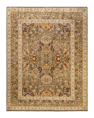Traditional Mogul Brown Wool Area Rug 9' 2" x 11' 9" - Solo Rugs