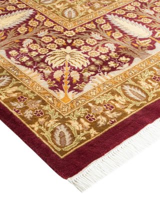 Traditional Mogul Purple Wool Area Rug 9' 2" x 12' 3" - Solo Rugs