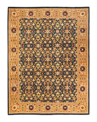 Traditional Mogul Blue Wool Area Rug 9' 3" x 11' 10" - Solo Rugs