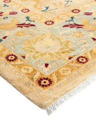 Traditional Mogul Ivory Wool Area Rug 9' 1" x 12' 1" - Solo Rugs