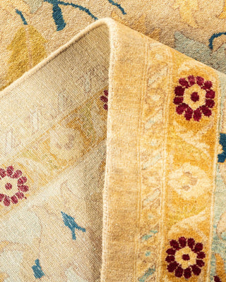 Traditional Mogul Ivory Wool Area Rug 9' 1" x 12' 1" - Solo Rugs