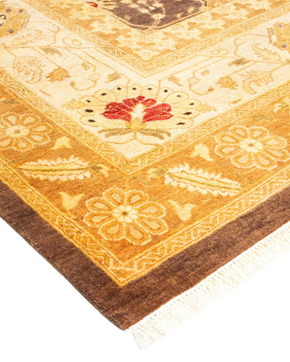 Traditional Mogul Brown Wool Area Rug 9' 1" x 12' 0" - Solo Rugs
