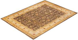 Traditional Mogul Brown Wool Area Rug 9' 1" x 12' 0" - Solo Rugs
