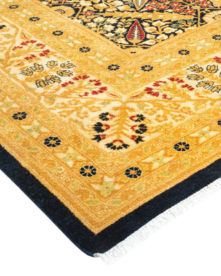 Traditional Mogul Blue Wool Area Rug 9' 2" x 11' 1" - Solo Rugs