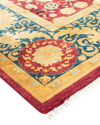 Traditional Mogul Red Wool Area Rug 9' 1" x 11' 10" - Solo Rugs