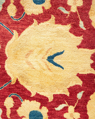 Traditional Mogul Red Wool Area Rug 9' 1" x 11' 10" - Solo Rugs