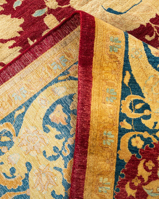 Traditional Mogul Red Wool Area Rug 9' 1" x 11' 10" - Solo Rugs