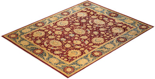 Traditional Mogul Red Wool Area Rug 9' 1" x 11' 10" - Solo Rugs