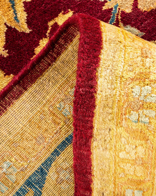 Traditional Mogul Beige Wool Area Rug 7' 10" x 10' 1" - Solo Rugs