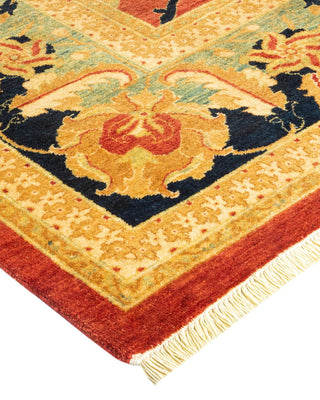 Traditional Mogul Orange Wool Area Rug 8' 2" x 9' 10" - Solo Rugs