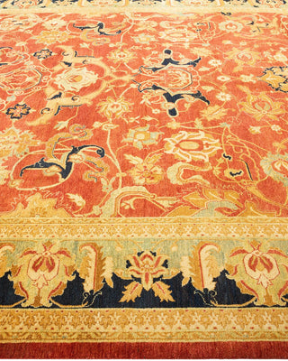 Traditional Mogul Orange Wool Area Rug 8' 2" x 9' 10" - Solo Rugs