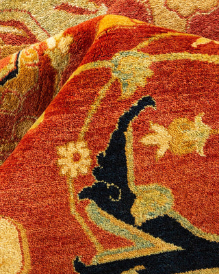 Traditional Mogul Orange Wool Area Rug 8' 2" x 9' 10" - Solo Rugs