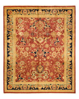 Traditional Mogul Orange Wool Area Rug 8' 2" x 9' 10" - Solo Rugs
