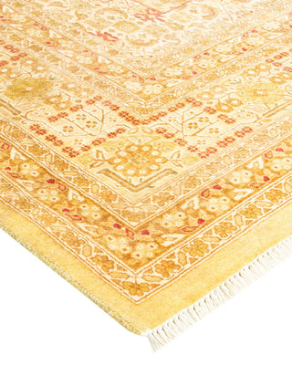 Traditional Mogul Yellow Wool Area Rug 8' 1" x 10' 1" - Solo Rugs
