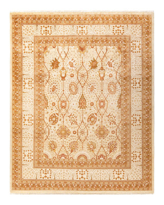 Traditional Mogul Ivory Wool Area Rug 8' 2" x 10' 4" - Solo Rugs