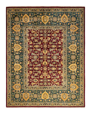 Traditional Mogul Red Wool Area Rug 8' 2" x 10' 3" - Solo Rugs