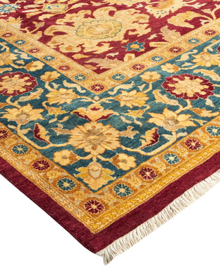 Traditional Mogul Red Wool Area Rug 6' 1" x 8' 10" - Solo Rugs