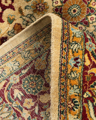Traditional Mogul Yellow Wool Area Rug 6' 1" x 9' 6" - Solo Rugs