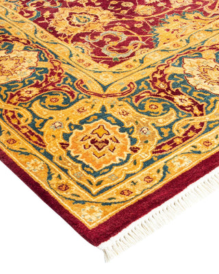 Traditional Mogul Red Wool Area Rug 6' 1" x 8' 7" - Solo Rugs