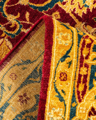 Traditional Mogul Red Wool Area Rug 6' 1" x 8' 7" - Solo Rugs