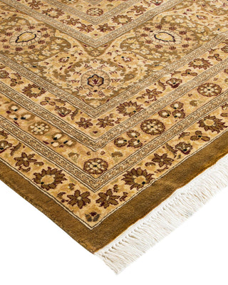 Traditional Mogul Yellow Wool Area Rug 7' 10" x 10' 4" - Solo Rugs