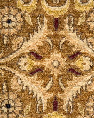 Traditional Mogul Yellow Wool Area Rug 7' 10" x 10' 4" - Solo Rugs