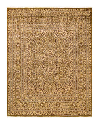 Traditional Mogul Yellow Wool Area Rug 7' 10" x 10' 4" - Solo Rugs