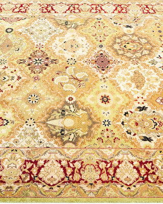 Traditional Mogul Green Wool Area Rug 4' 2" x 6' 4" - Solo Rugs