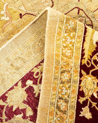 Traditional Mogul Yellow Wool Area Rug 9' 2" x 12' 6" - Solo Rugs