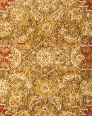 Traditional Mogul Yellow Wool Area Rug 9' 2" x 11' 9" - Solo Rugs