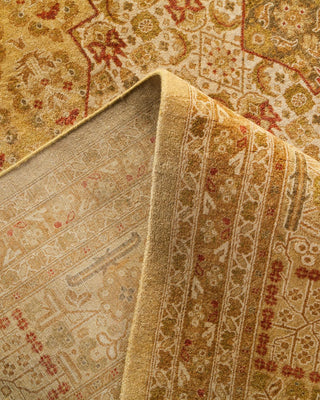 Traditional Mogul Yellow Wool Area Rug 9' 2" x 11' 9" - Solo Rugs