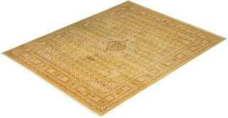 Traditional Mogul Yellow Wool Area Rug 9' 2" x 11' 9" - Solo Rugs